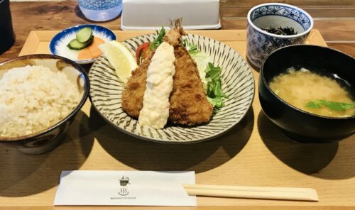 橋の湯食堂の松浦港アジフライ定食